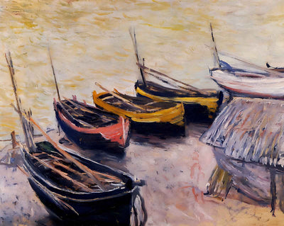 Boats on the Beach art print by Claude Monet (1883)