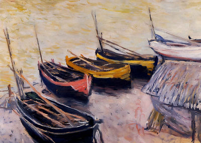 Boats on the Beach 1883 Painting by Claude Monet Art Print (6 Sizes)