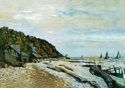 Boatyard near Honfleur Art Print 1864 Painting by Claude Monet (6 Sizes)