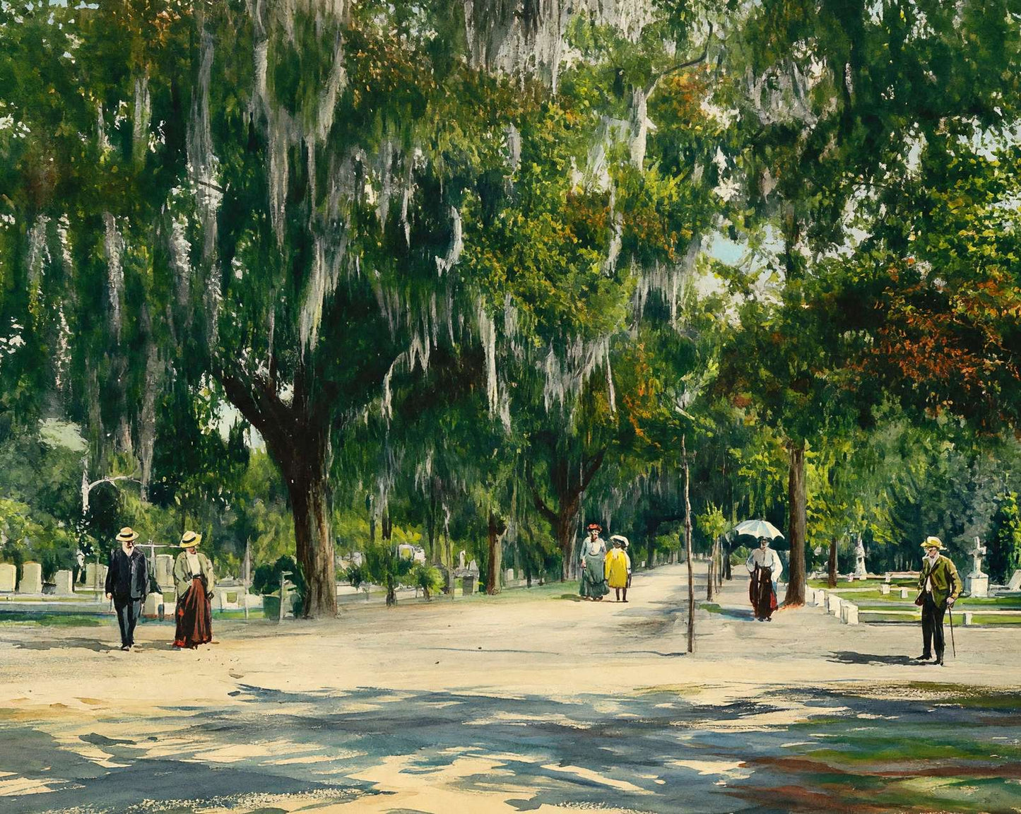 Bonaventure Cemetery in Savannah in 1905 art print