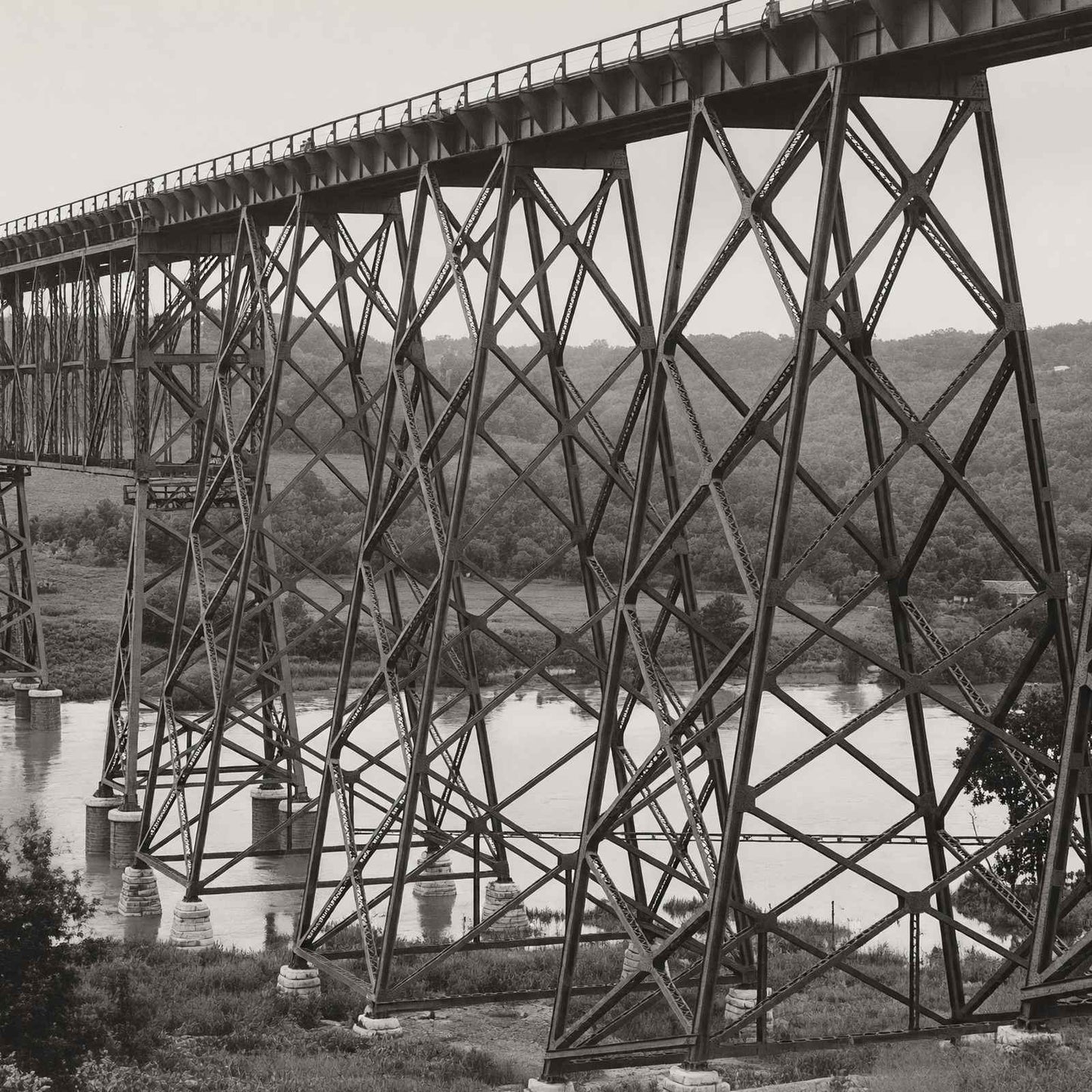 C&NW RR Double Track Bridge Boone Iowa in 1905 Restored Photo Print