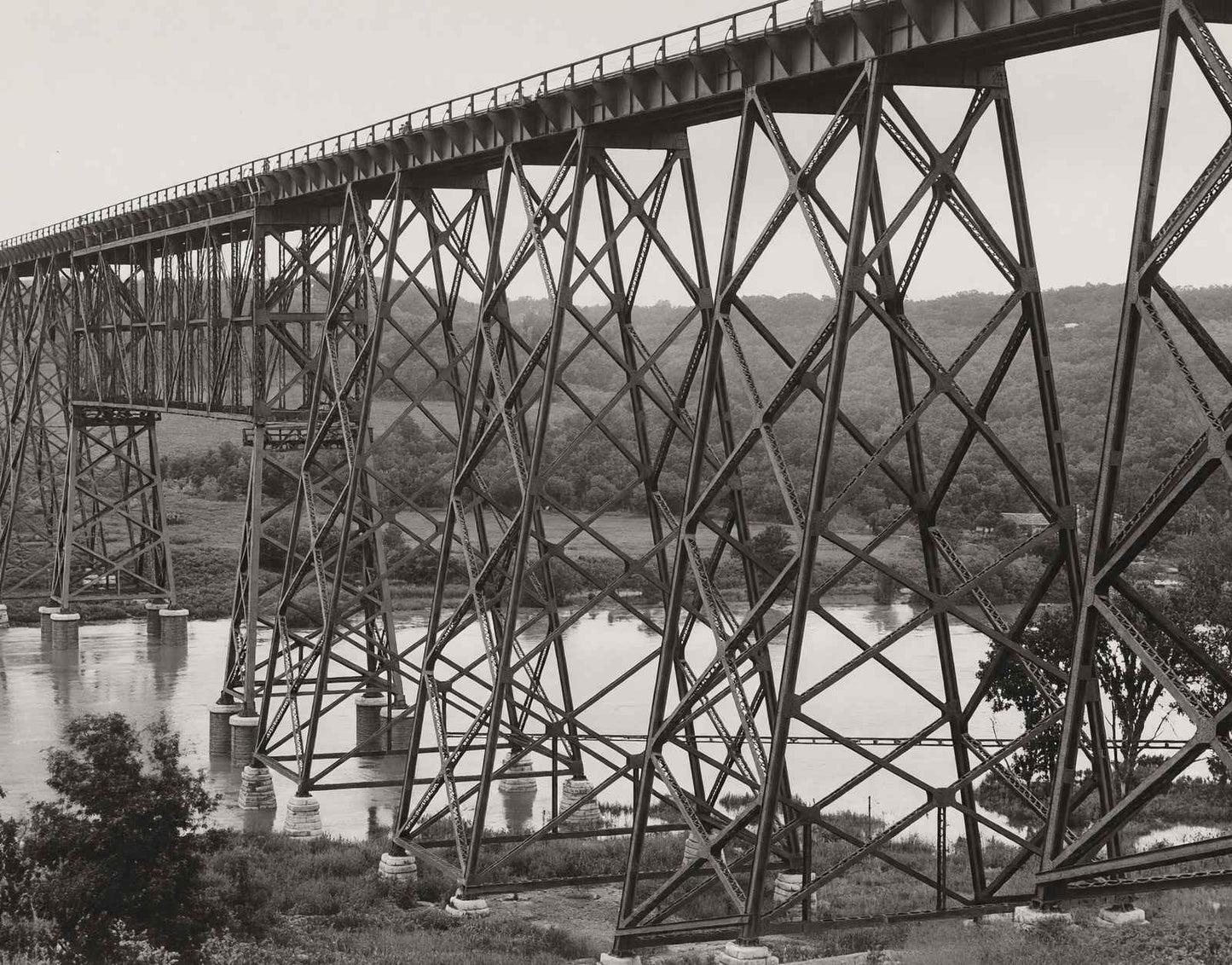 C&NW RR Double Track Bridge Boone Iowa in 1905 Restored Photo Print