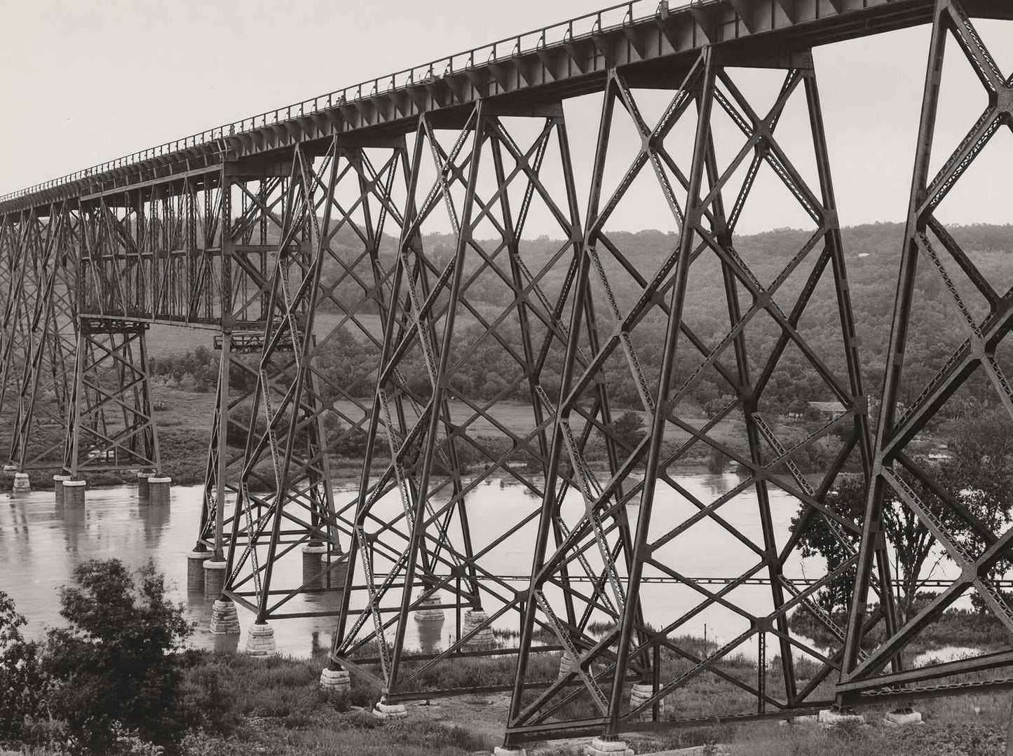C&NW RR Double Track Bridge Boone Iowa in 1905 Restored Photo Print