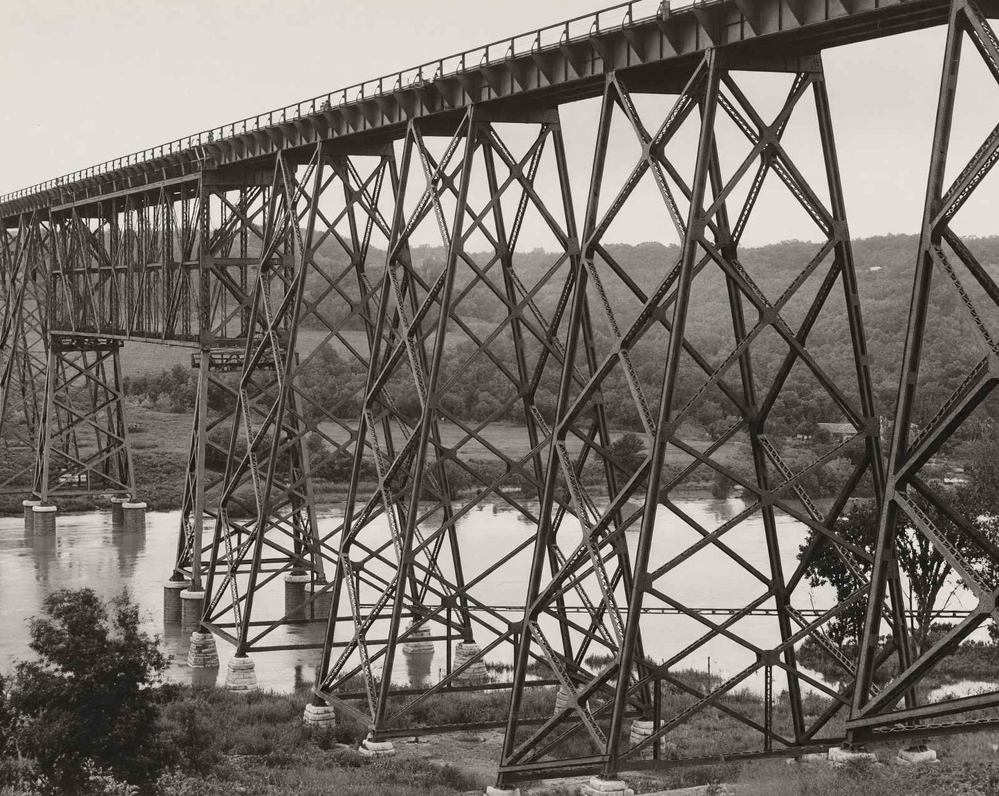 C&NW Railroad Double Track Bridge restored photo print