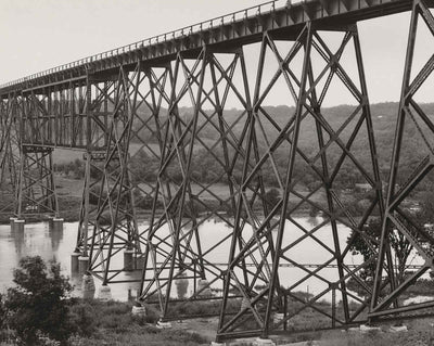 C&NW Railroad Double Track Bridge restored photo print