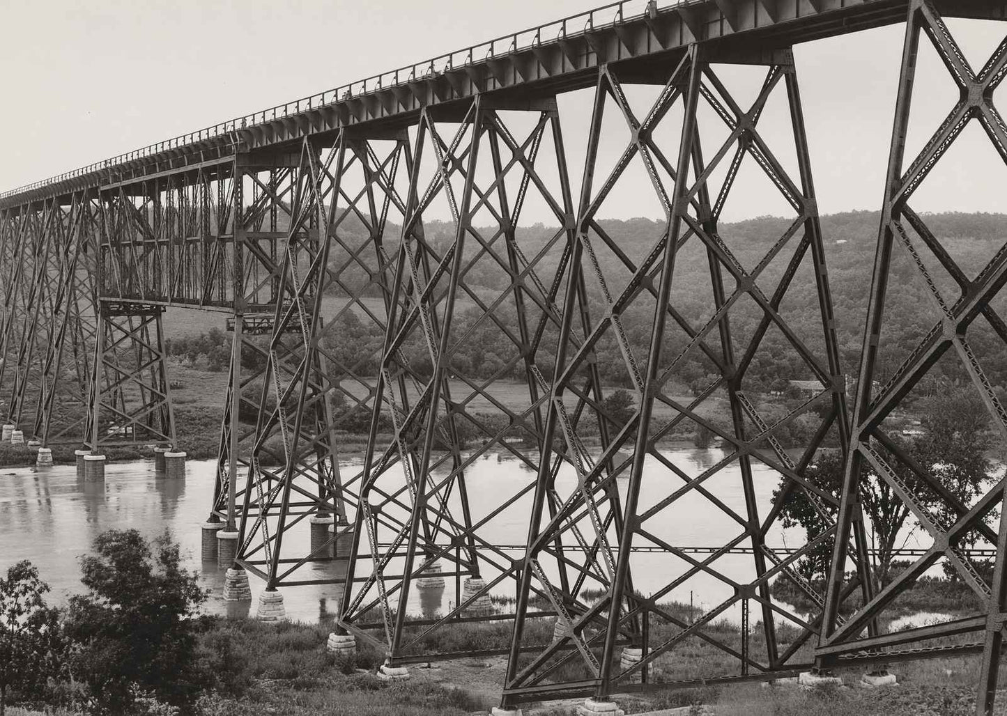 C&NW RR Double Track Bridge Boone Iowa in 1905 Restored Photo Print