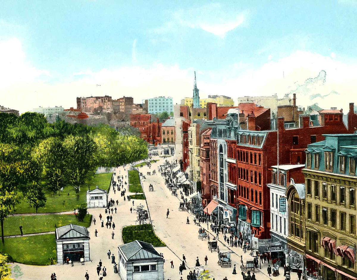 Tremont Street, Boston, Massachusetts in 1907 Vintage Print (7 Sizes)