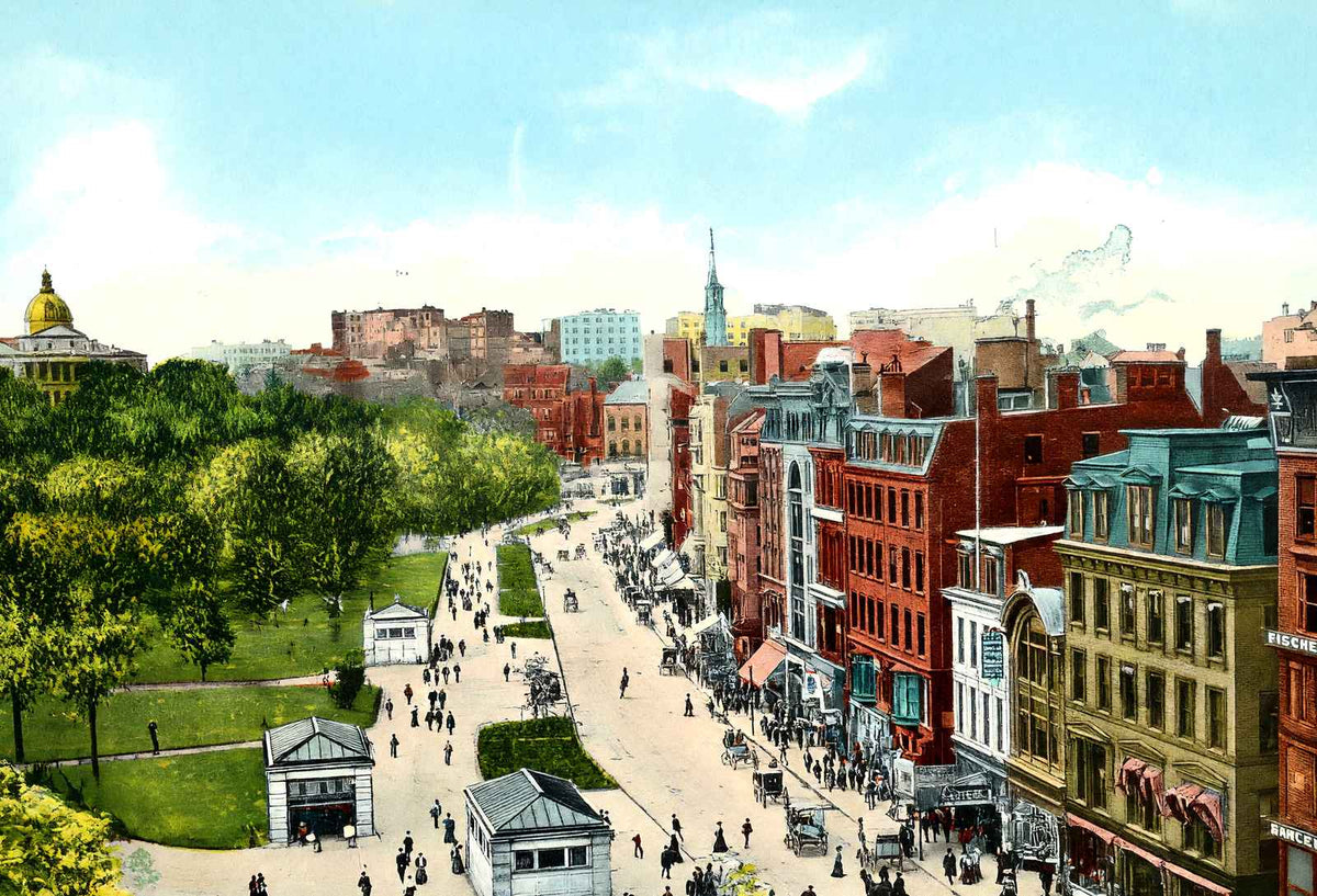 Tremont Street, Boston, Massachusetts in 1907 Vintage Print (7 Sizes)