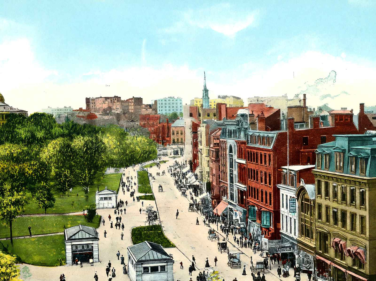 Tremont Street, Boston, Massachusetts in 1907 Vintage Print (7 Sizes)