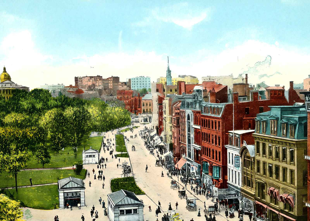 Tremont Street, Boston, Massachusetts in 1907 Vintage Print (7 Sizes)