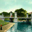 Lake and Bridge Public Gardens, Boston, MA in 1907 Vintage Print (7 Sizes)