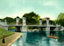 Lake and Bridge Public Gardens, Boston, MA in 1907 Vintage Print (7 Sizes)