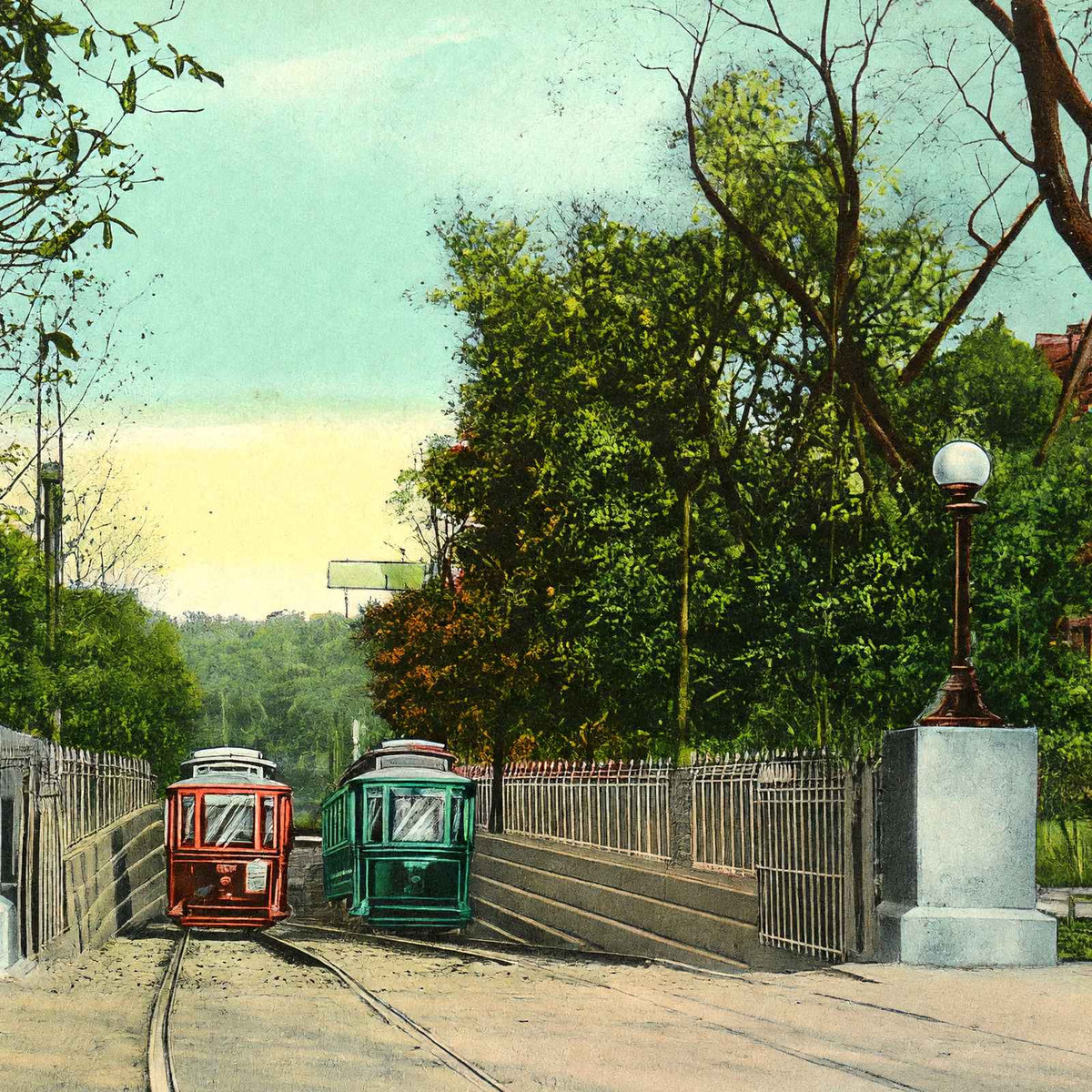 Descent into Subway Public Gardens, Boston, MA in 1907 Vintage Print (7 Sizes)
