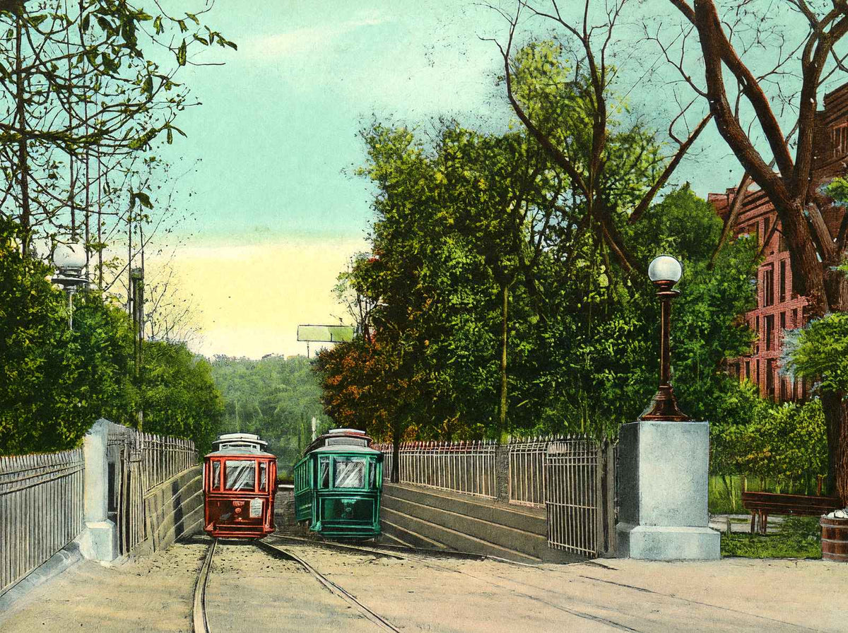 Descent into Subway Public Gardens, Boston, MA in 1907 Vintage Print (7 Sizes)