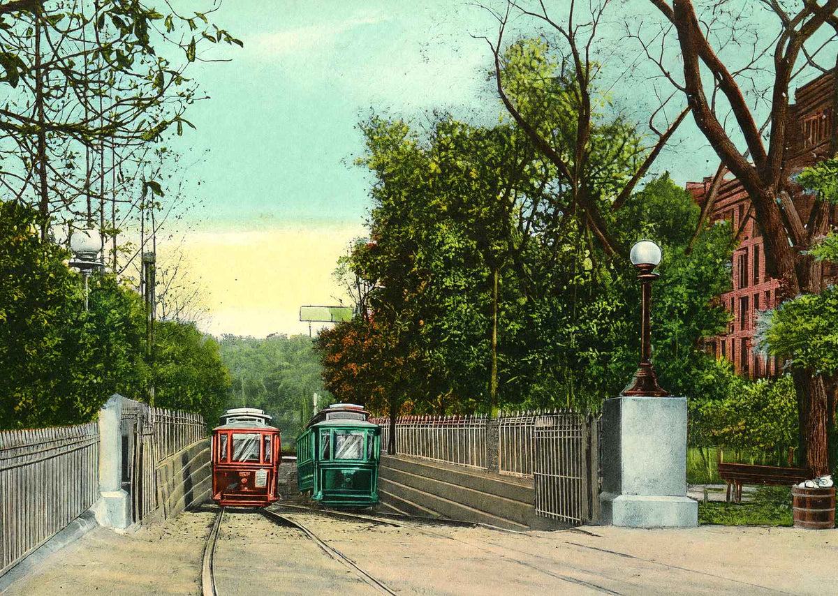 Descent into Subway Public Gardens, Boston, MA in 1907 Vintage Print (7 Sizes)