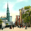 Tremont St Showing Park St Church, Boston, MA in 1907 Vintage Print (7 Sizes)