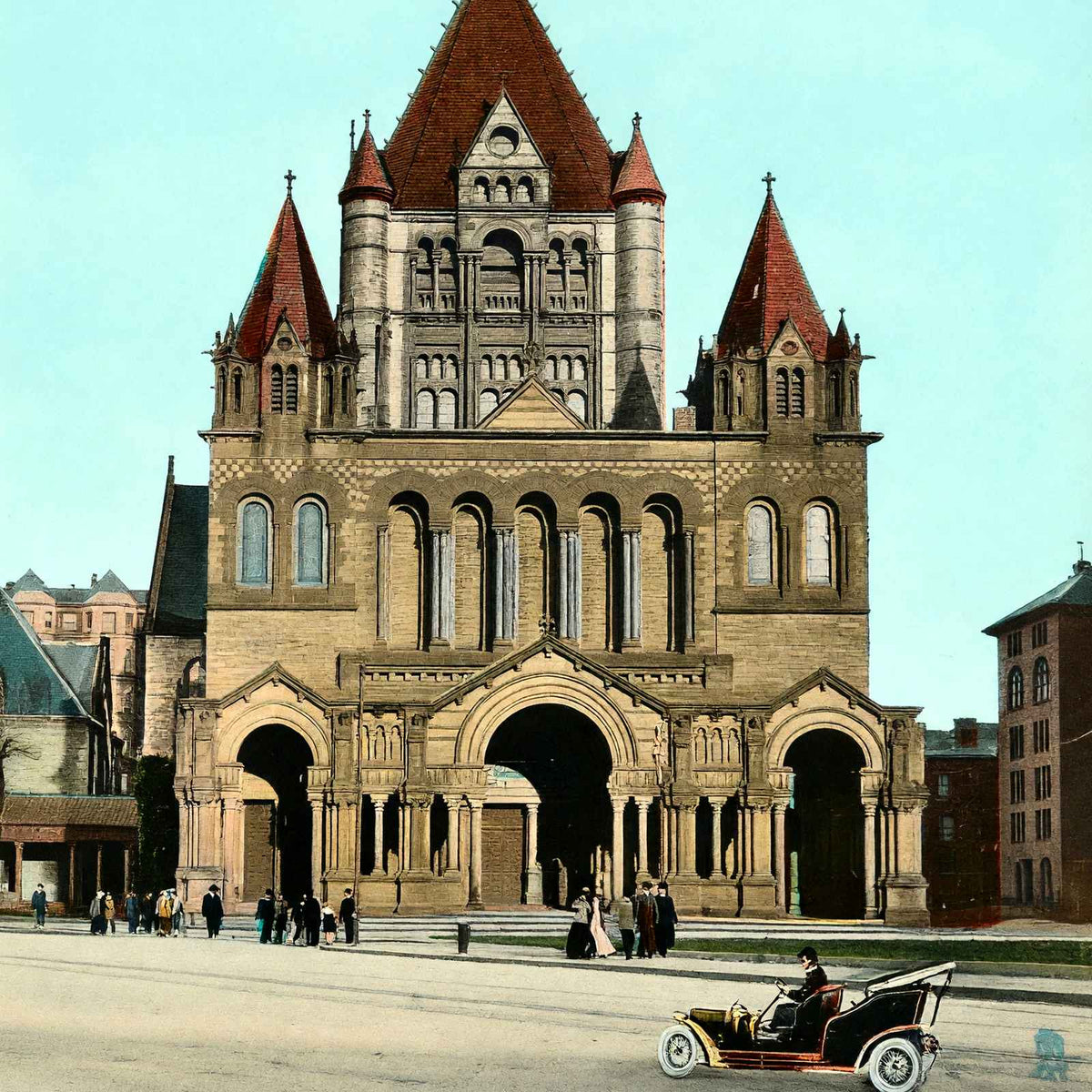 Trinity Church, Boston, Massachusetts in 1907 Vintage Print (7 Sizes)