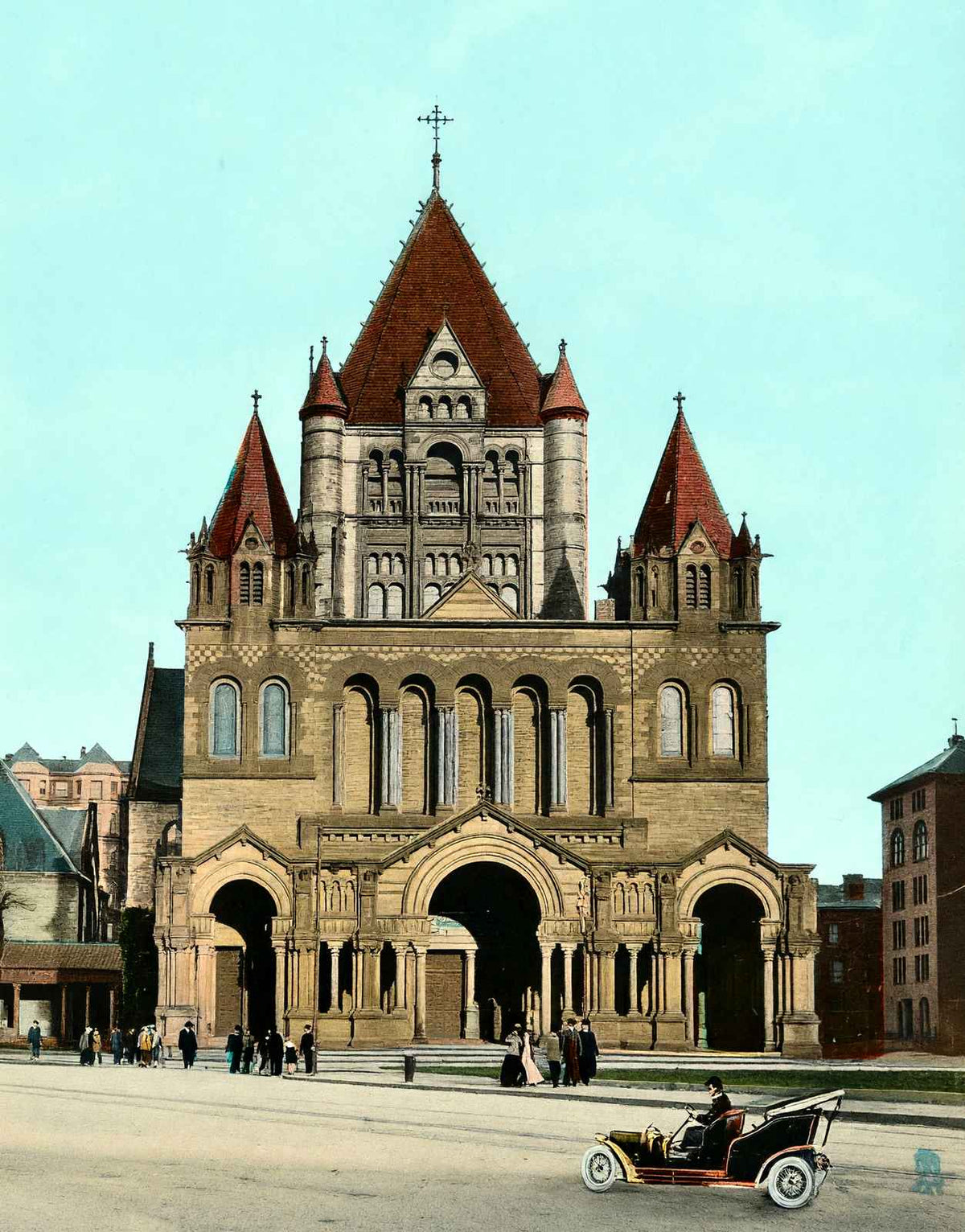 Trinity Church, Boston, Massachusetts in 1907 Vintage Print (7 Sizes)