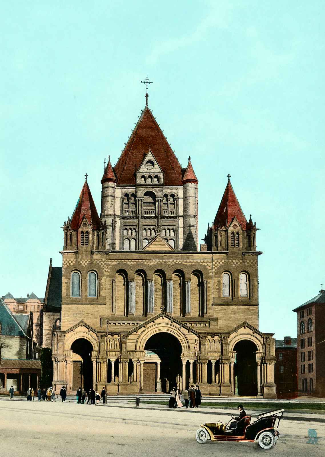 Trinity Church, Boston, Massachusetts in 1907 Vintage Print (7 Sizes)