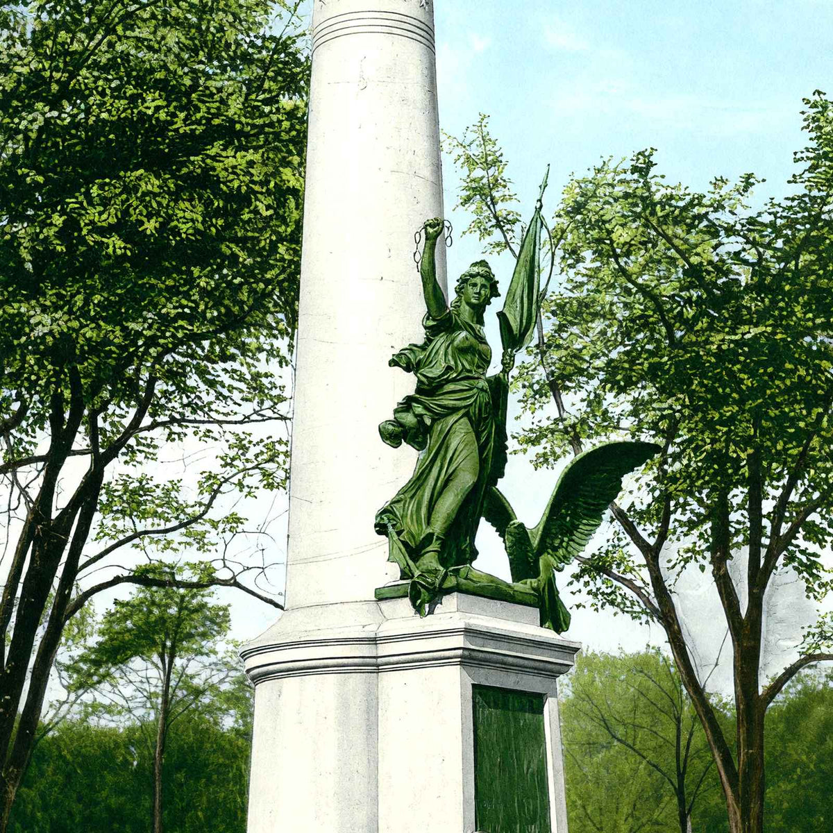 Massacre Monument, Boston, Massachusetts in 1907 Vintage Print (7 Sizes)