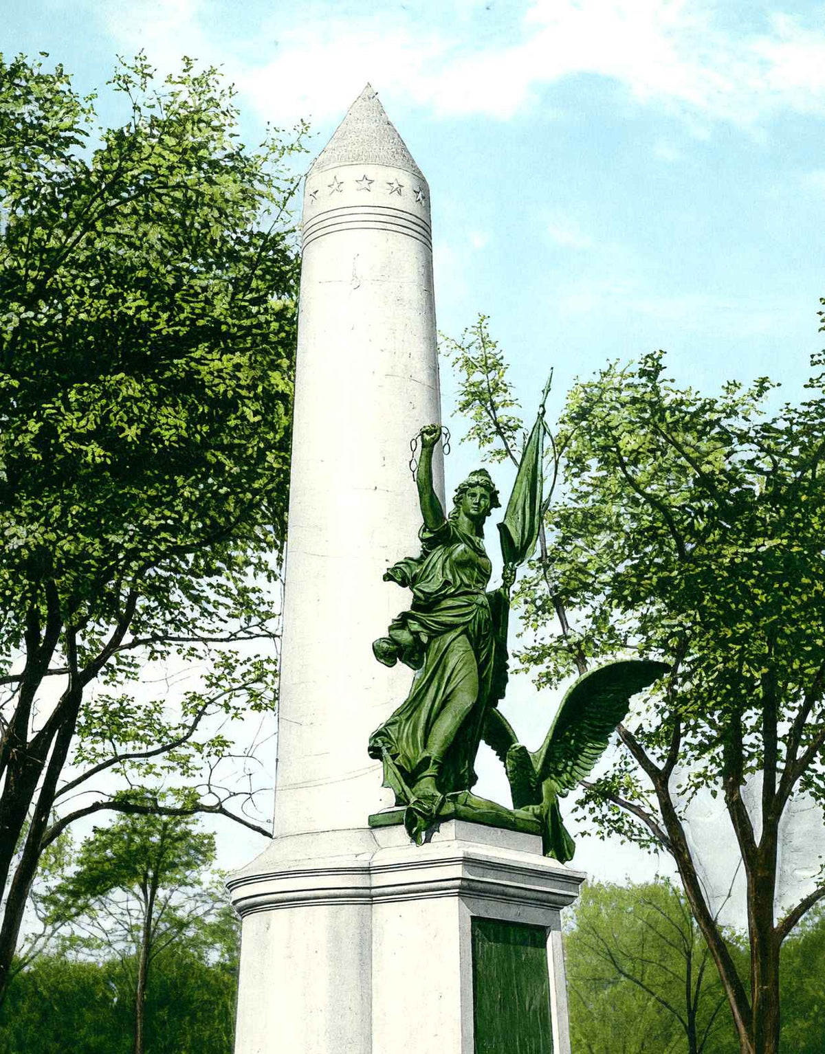 Massacre Monument, Boston, Massachusetts in 1907 Vintage Print (7 Sizes)
