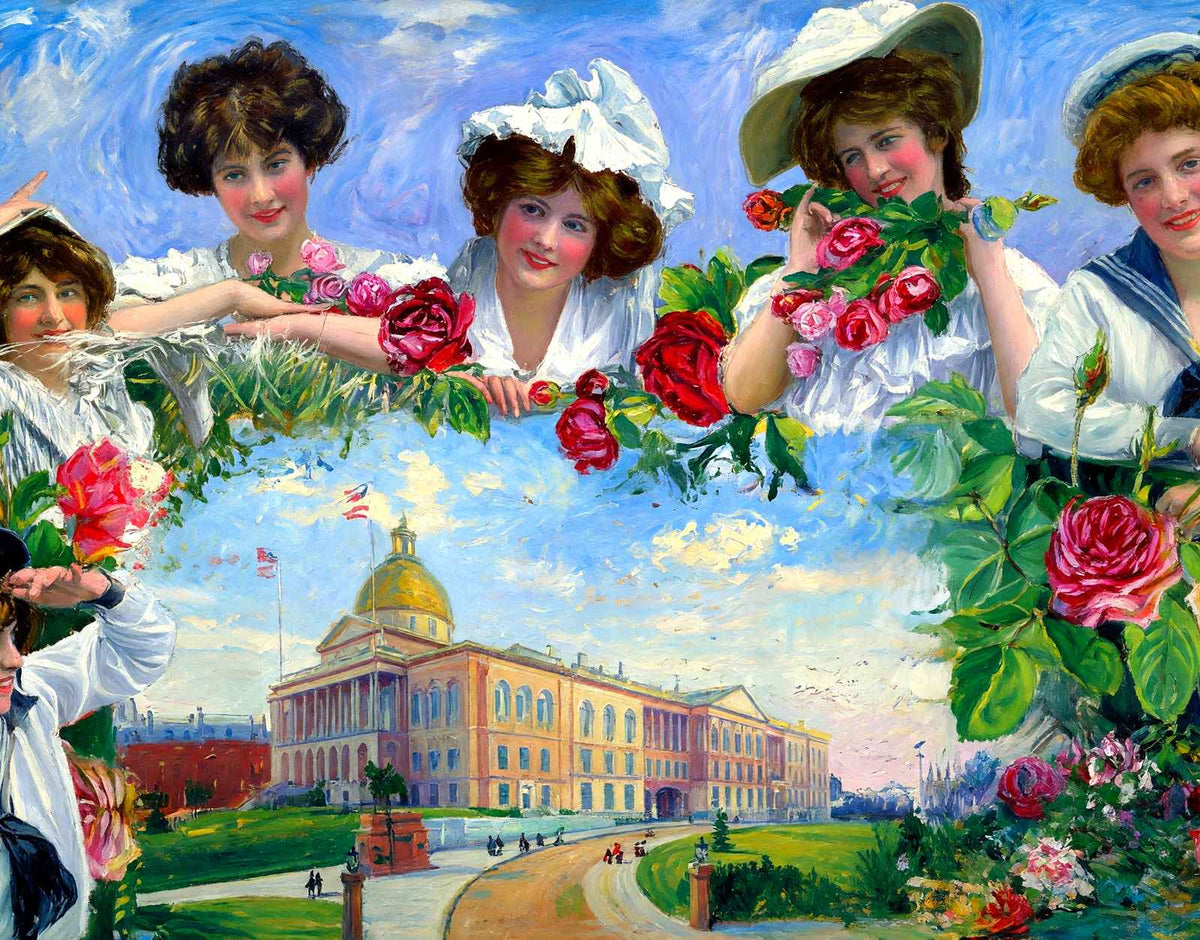 Boston State House, Massachusetts in 1908 Art Print (7 Sizes) - Shipped Flat