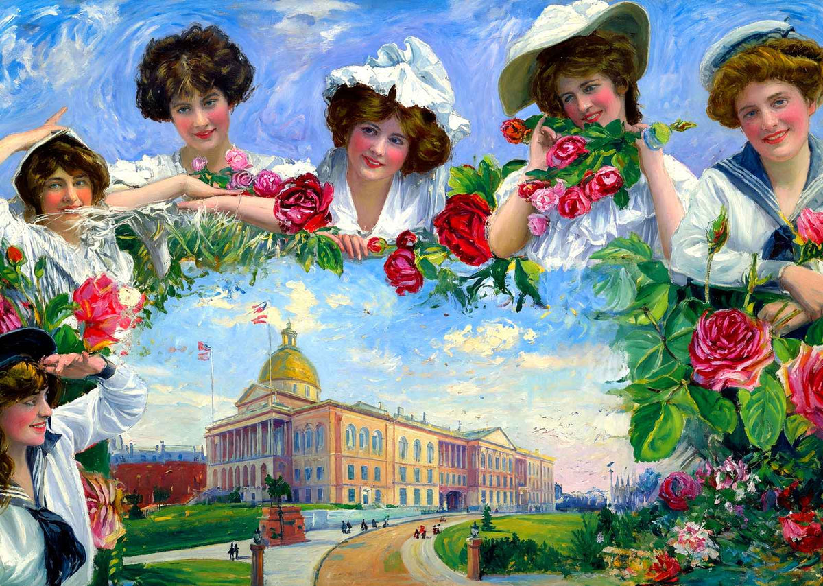 Boston State House, Massachusetts in 1908 Art Print (7 Sizes) - Shipped Flat