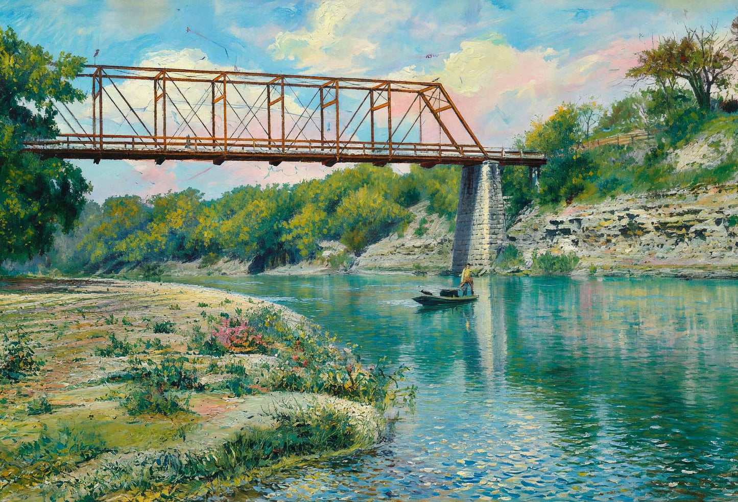 Bosque Bridge Waco in 1905 Art Print (7 Sizes) - Premium Print