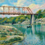 Bosque Bridge Waco in 1905 Art Print (7 Sizes) - Premium Print