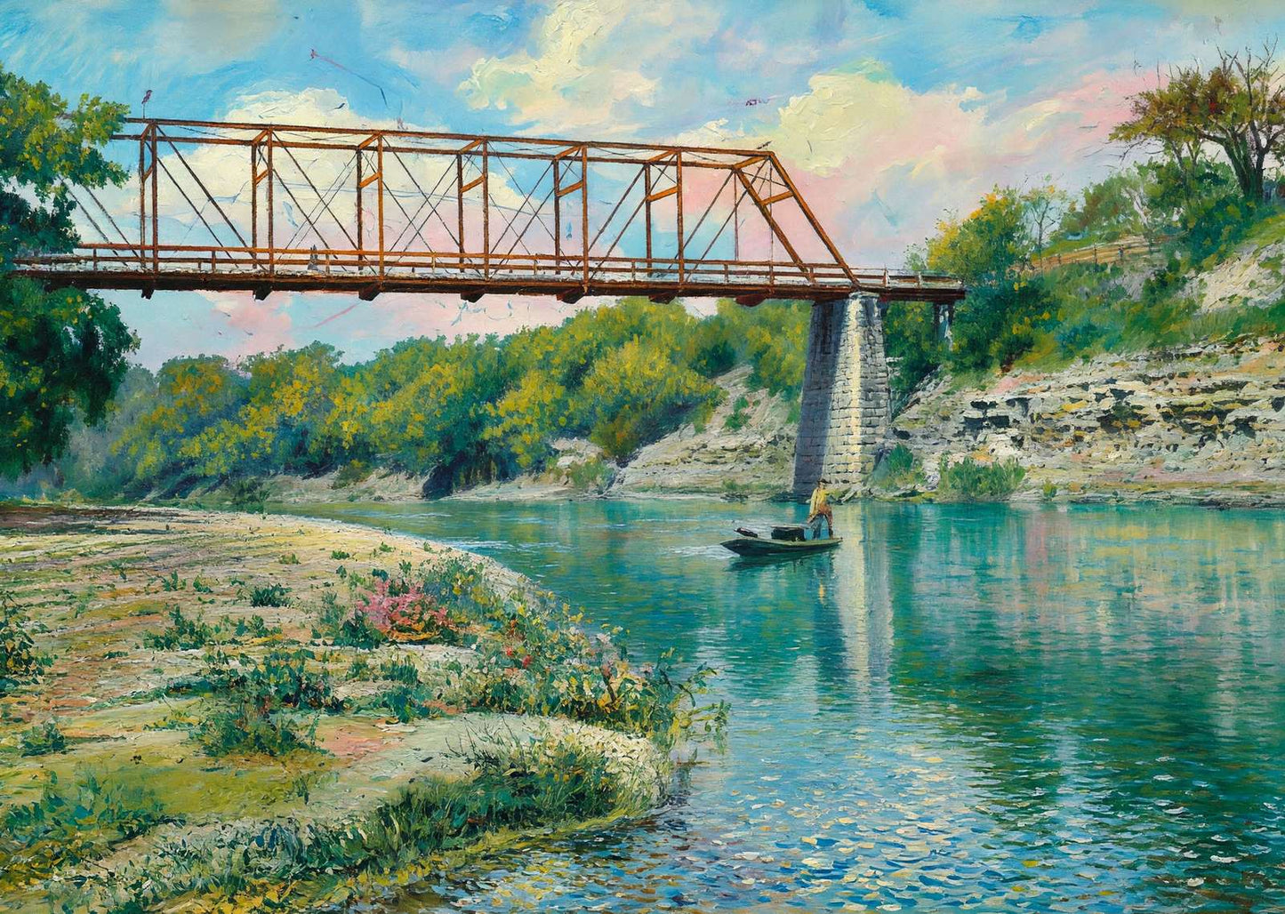 Bosque Bridge Waco in 1905 Art Print (7 Sizes) - Premium Print