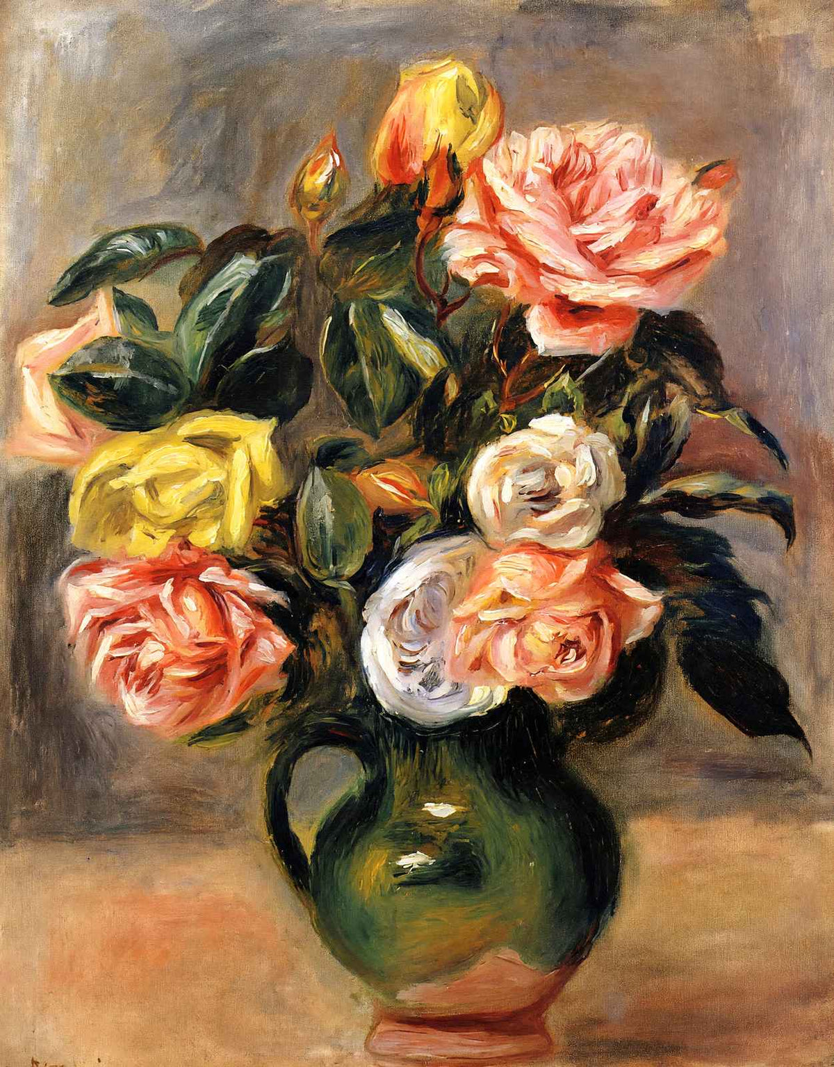 Bouquet of Roses Art Print Painting by Pierre-Auguste Renoir (6 Sizes)