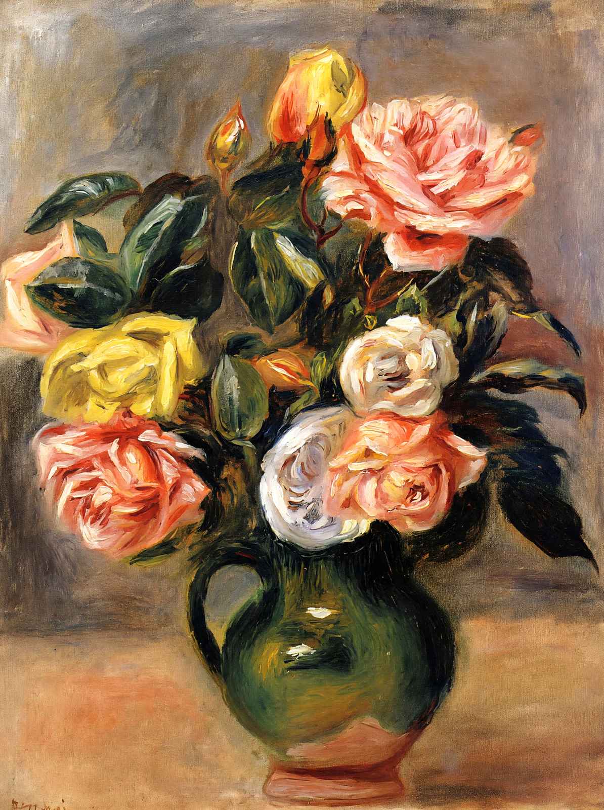 Bouquet of Roses Art Print Painting by Pierre-Auguste Renoir (6 Sizes)