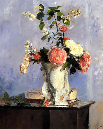 Bouquet of Flowers Painting by Camille Pissarro 8x10" Art Print (Archival Paper)