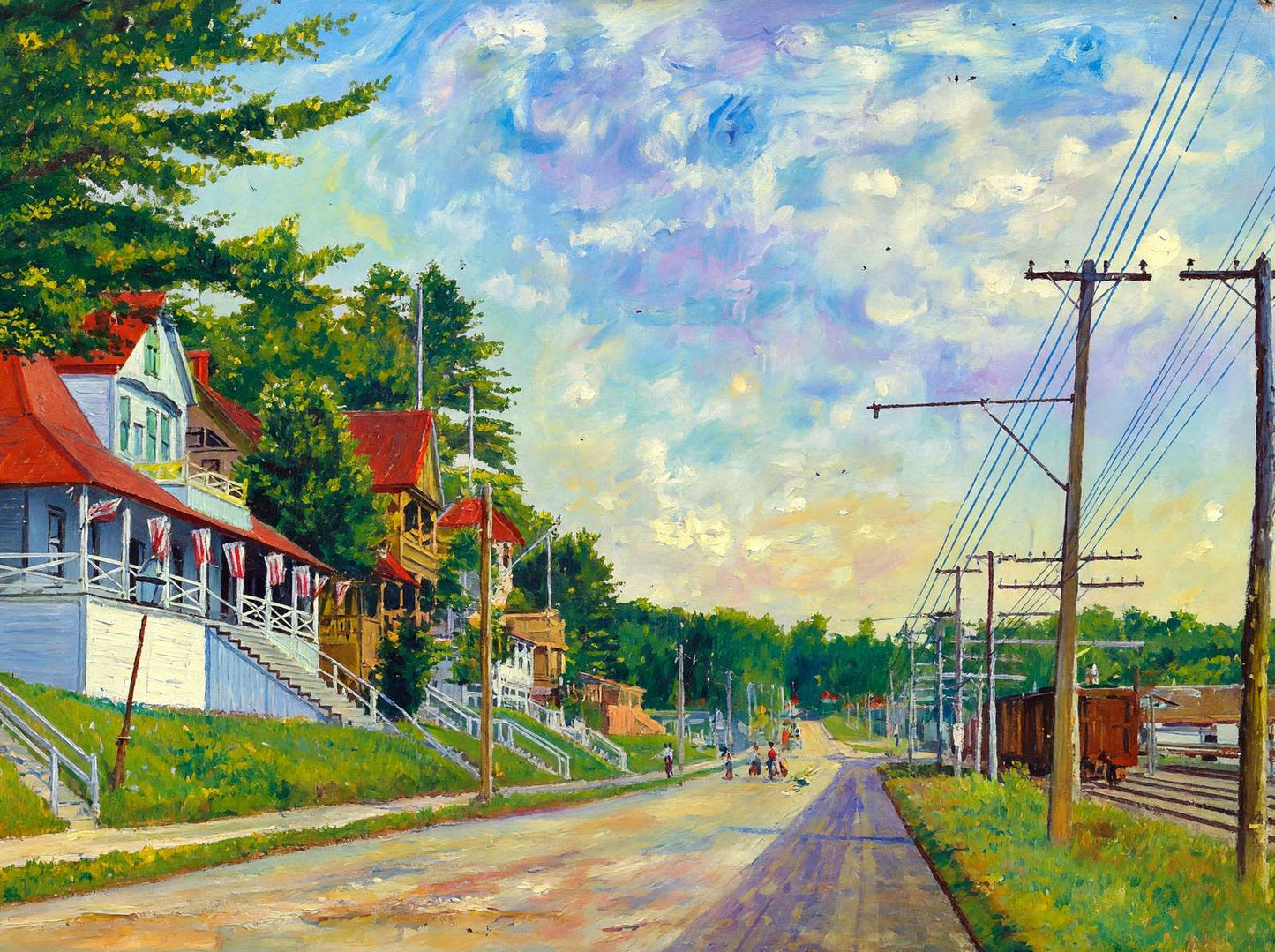 The Boulevard the Weirs NH in 1908 Art Print (7 Sizes) - Reproduction