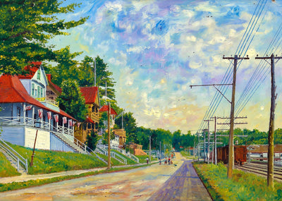 The Boulevard the Weirs NH in 1908 Art Print (7 Sizes) - Reproduction