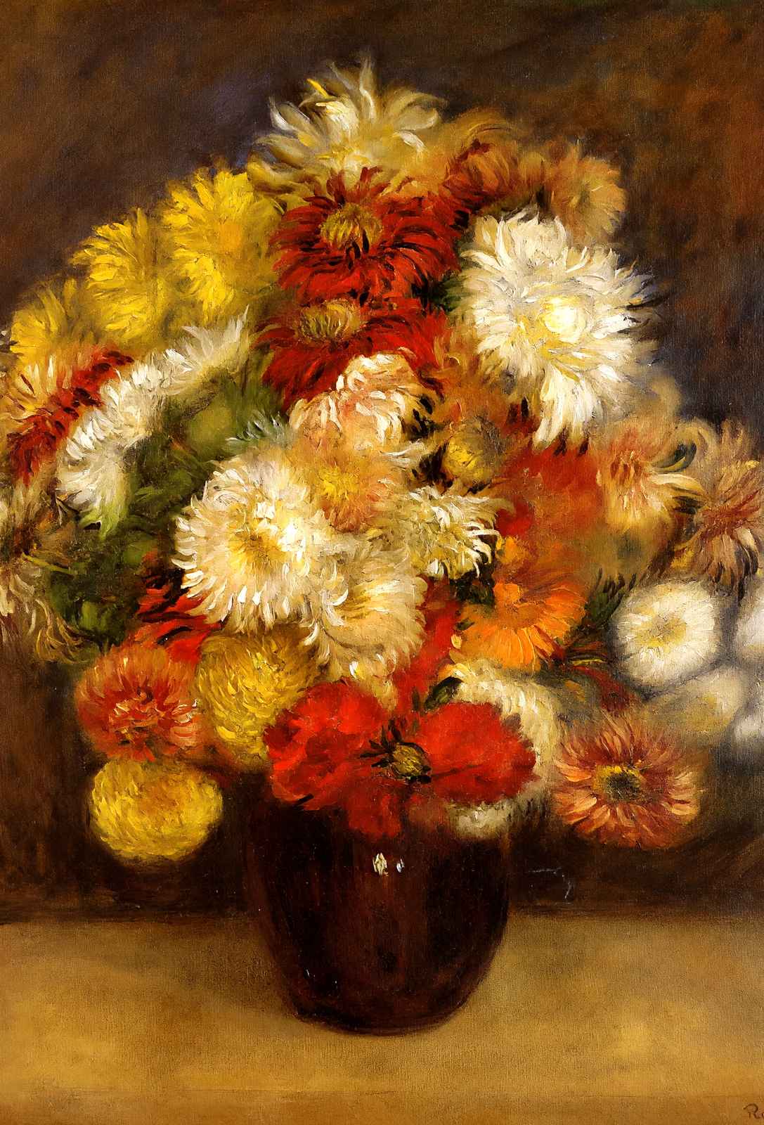 Bouquet of Chrysanthemums 1881 by Pierre-Auguste Renoir Art Print (6 Sizes)