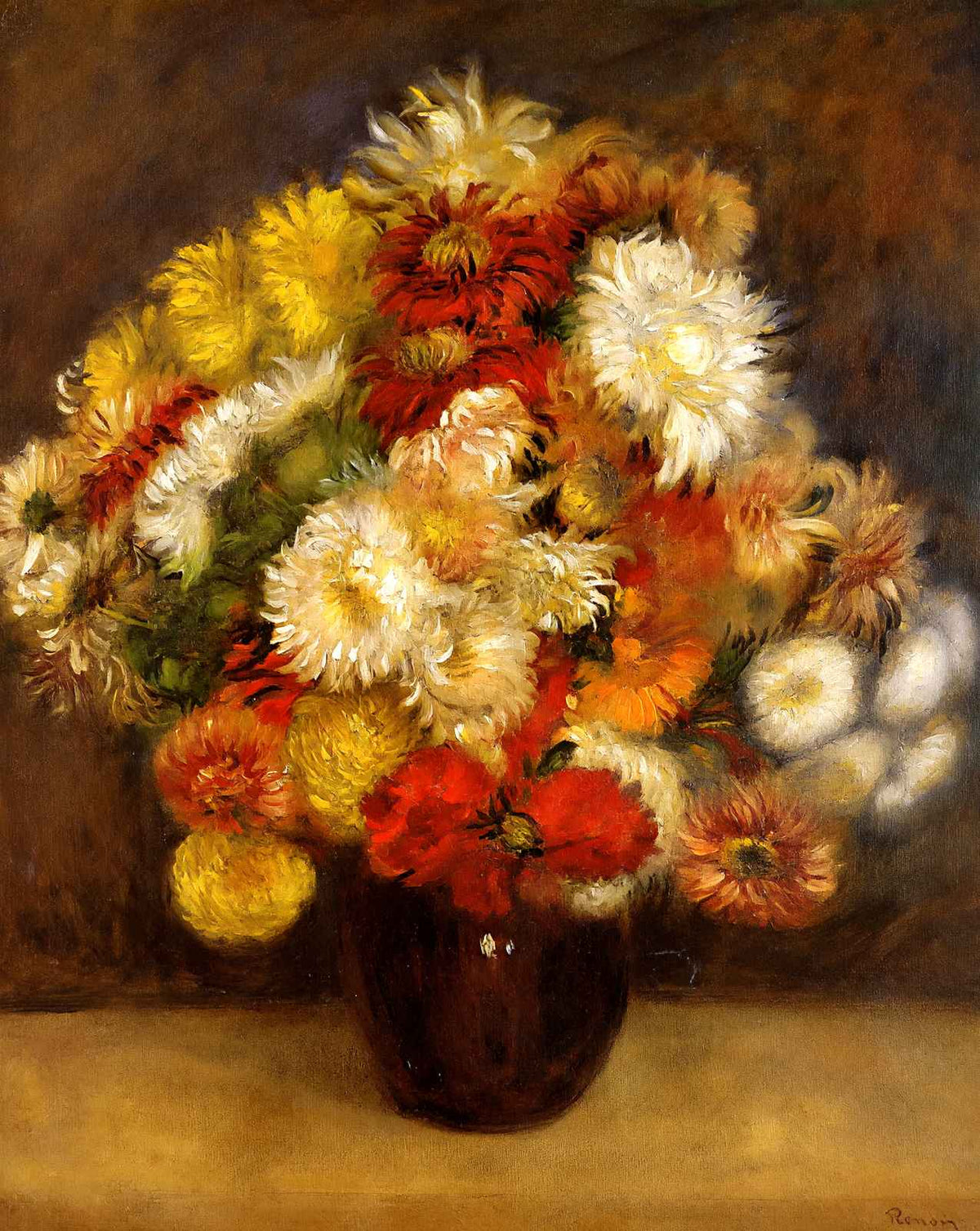 Bouquet of Chrysanthemums art print by Pierre-Auguste Renoir (1881)
