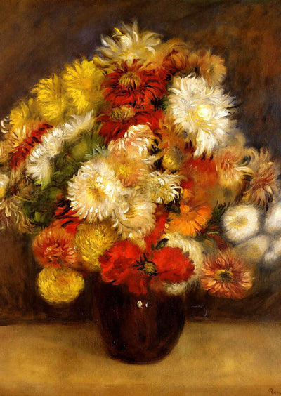 Bouquet of Chrysanthemums 1881 by Pierre-Auguste Renoir Art Print (6 Sizes)