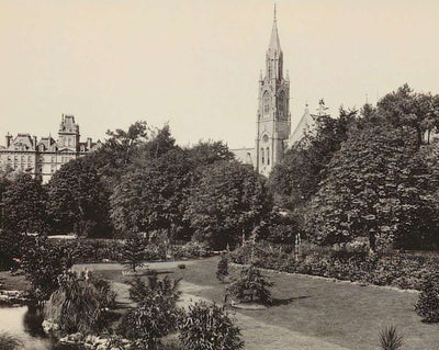 The Garden and Congregational Church vintage photo