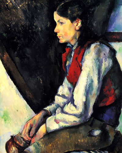 Boy in a Red Vest fine art print by Paul Cezanne (1890)