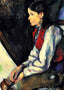 Boy in a Red Vest Art Print 1890 Painting by Paul Cezanne (6 Sizes) - Restored