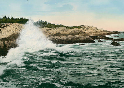Breaking Surf on the Maine Coast in 1908 Vintage Print (7 Sizes) - Acid Free