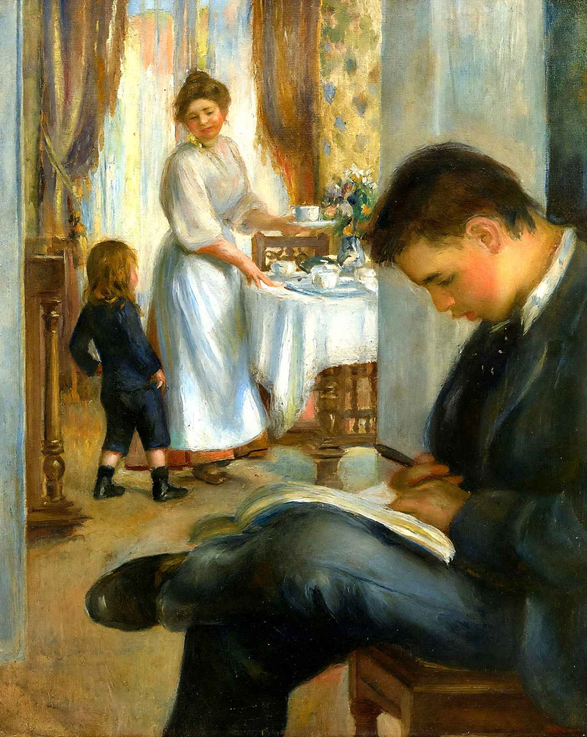 Breakfast at Berneval art print by Pierre-Auguste Renoir (1898)