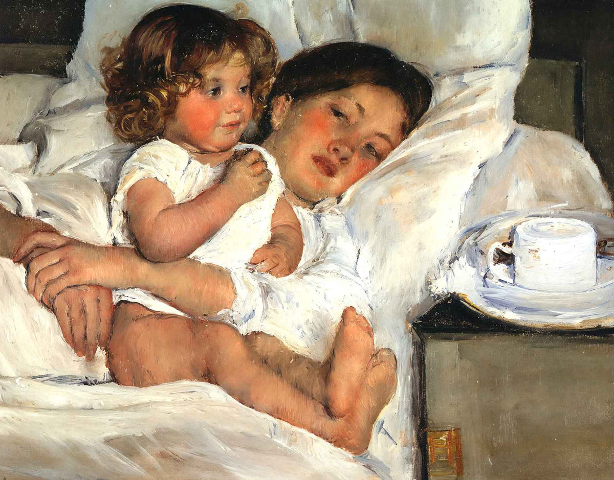 Breakfast in Bed Art Print 1897 Painting by Mary Cassatt (6 Sizes)