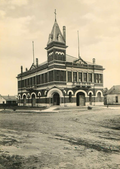 Brenham Texas City Hall in 1908 Vintage Print (7 Sizes) - Archival Paper