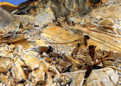 Bringing Down Marble from the Quarries in Carrara 1911 Sargent Print (6 Sizes)