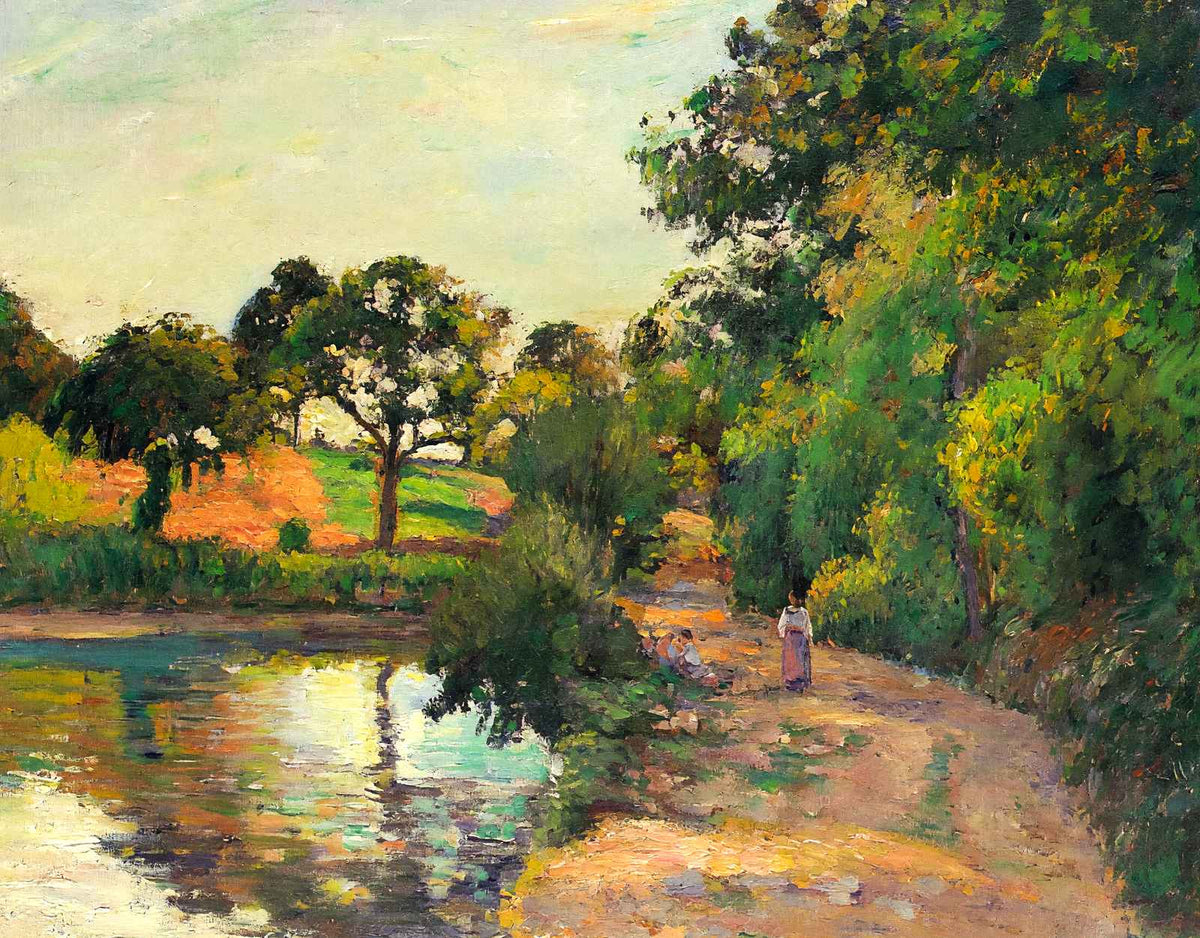 Bridge at Montfoucault 1874 by Camille Pissarro Fine Art Print (6 Sizes)
