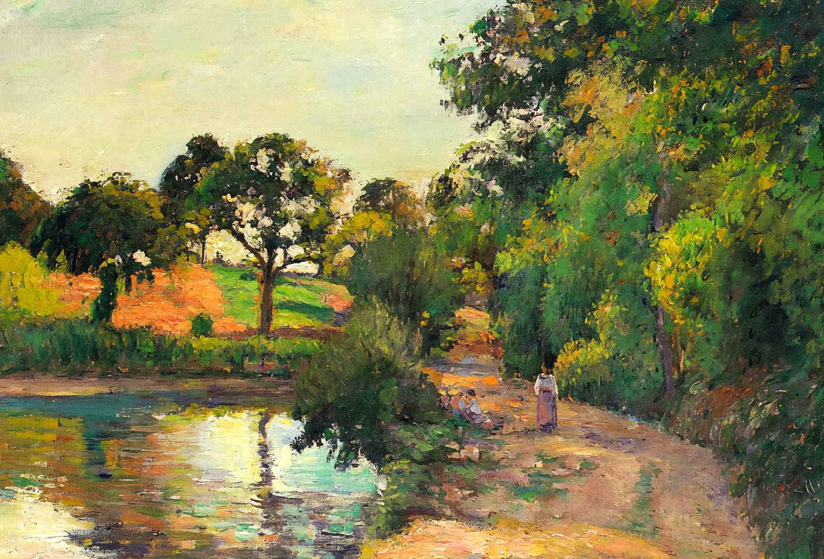 Bridge at Montfoucault 1874 by Camille Pissarro Fine Art Print (6 Sizes)