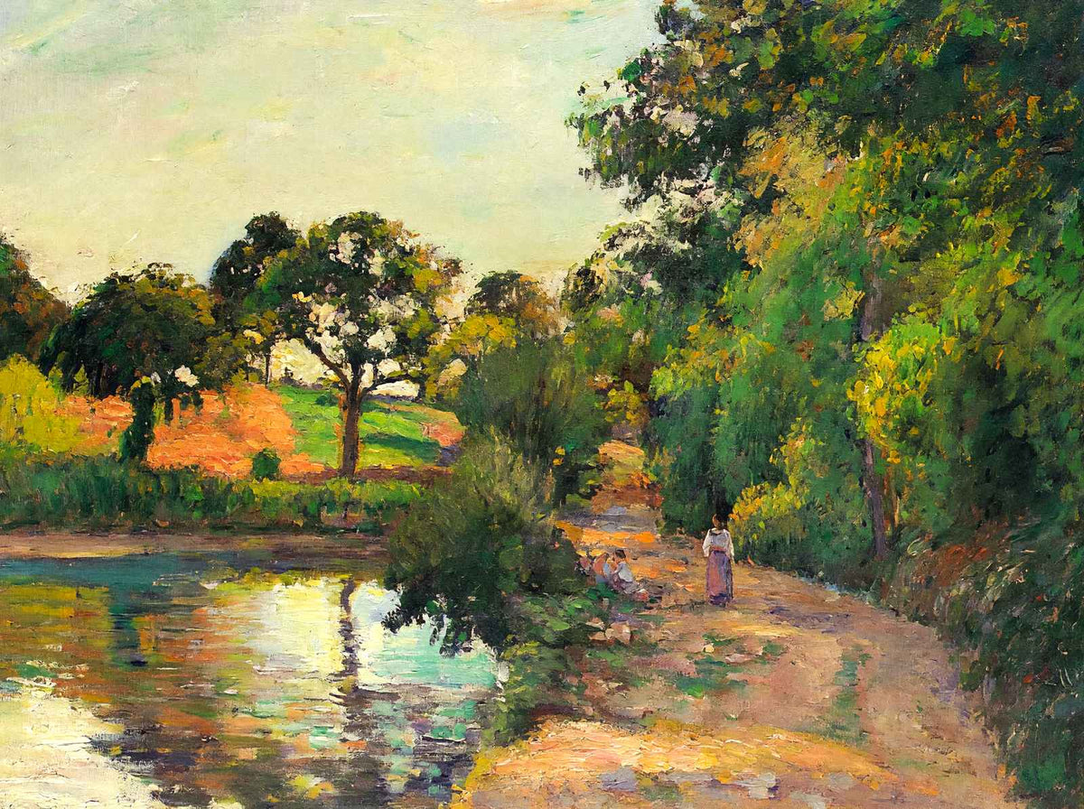 Bridge at Montfoucault 1874 by Camille Pissarro Fine Art Print (6 Sizes)
