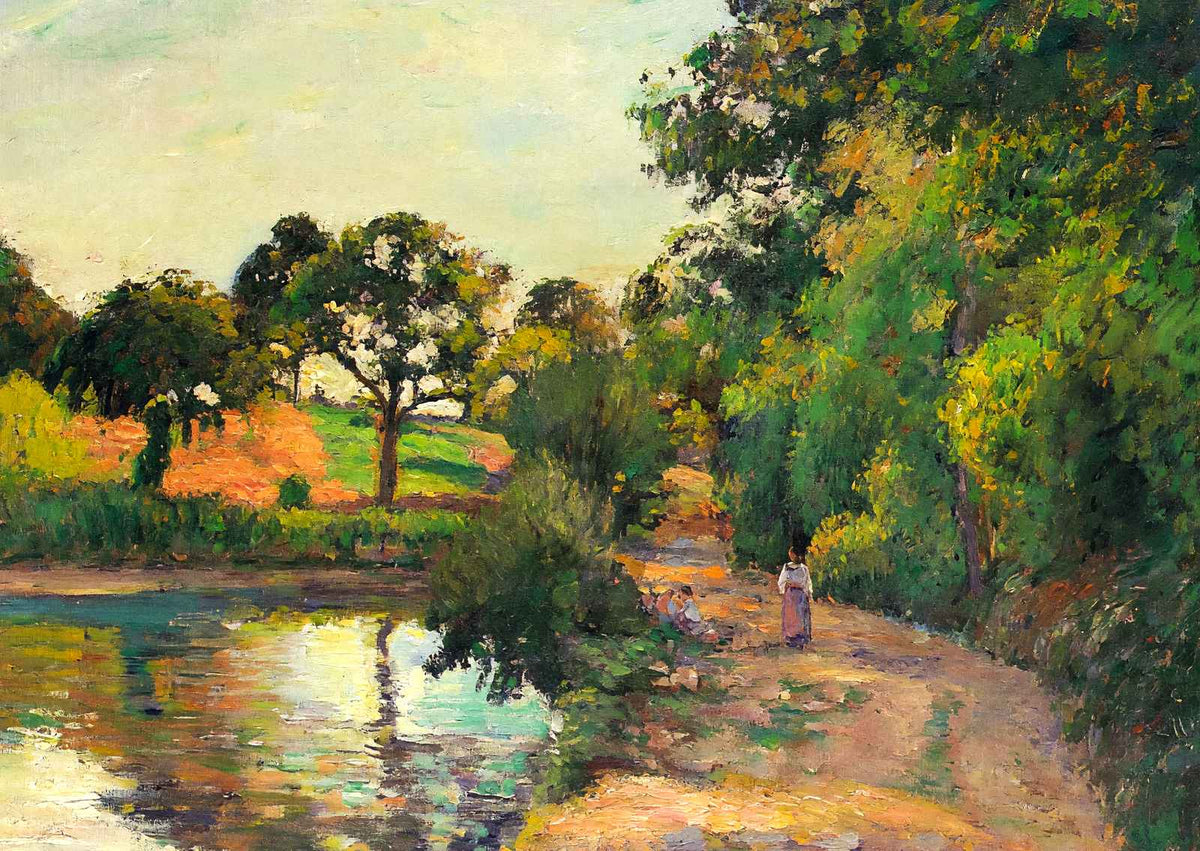 Bridge at Montfoucault 1874 by Camille Pissarro Fine Art Print (6 Sizes)